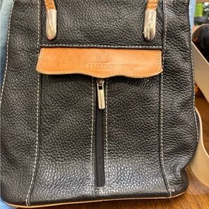 Black and Tan Leather Men's Backpack